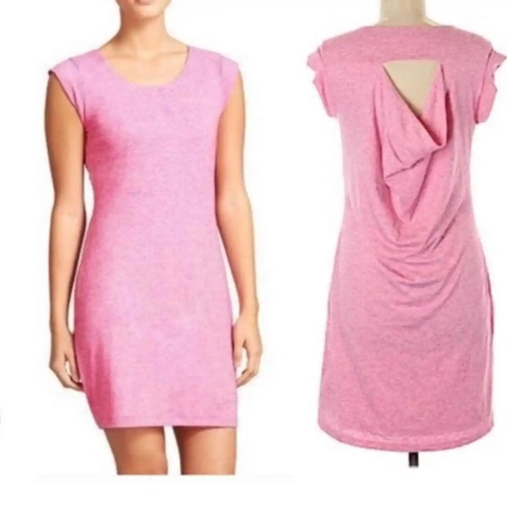 Athleta- LINEN CHARISMA DRESS XS : Paradise Pink Heath - Picture 2 of 7